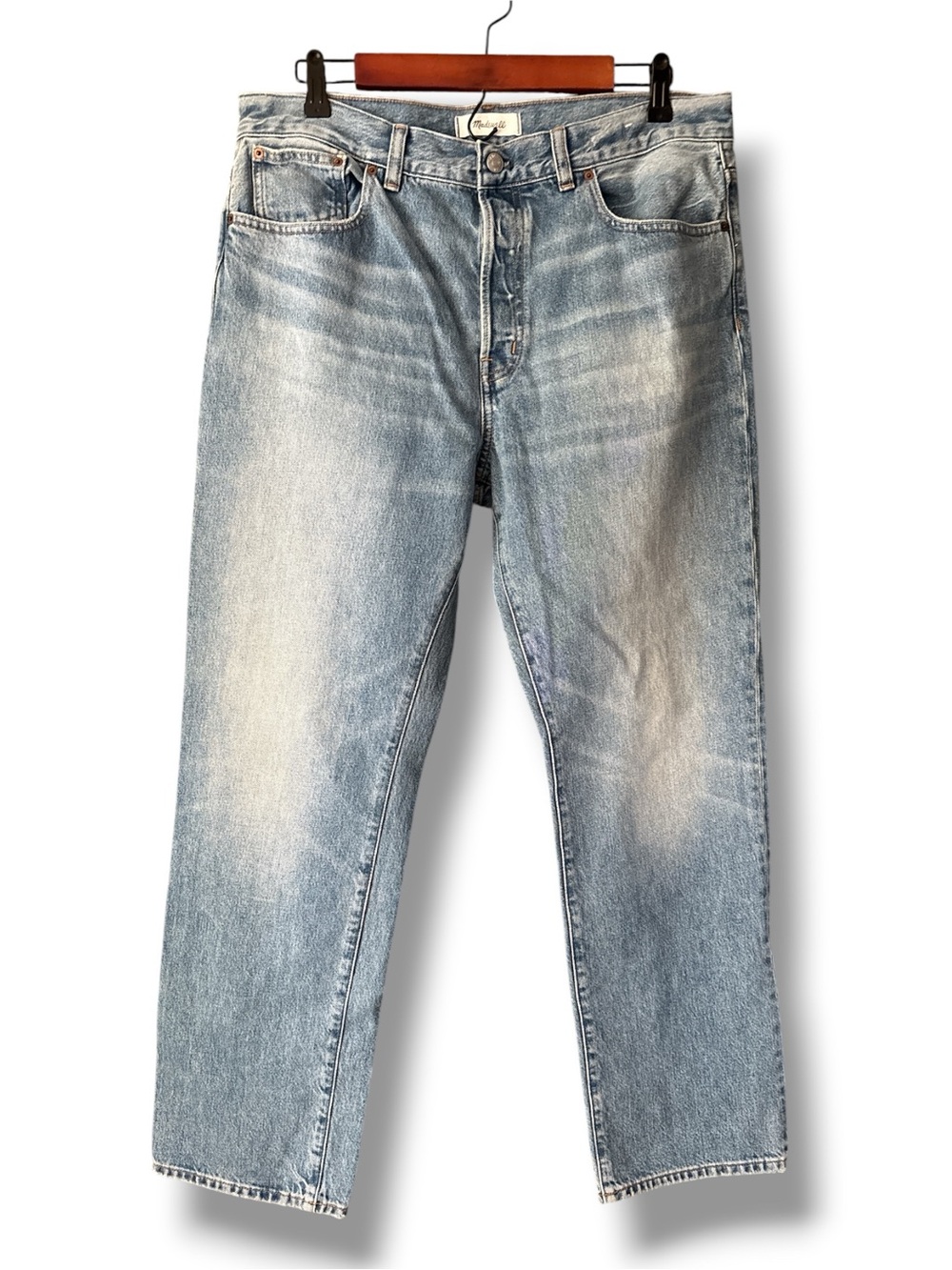 Madewell Medium Wash Blur Longline Straight Leg Jean Size 31